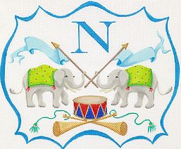 Elephant/Flags/Drum/Trumpets