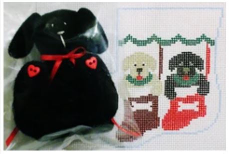 Two Dogs in Sock w/Black Dog Mini Sock