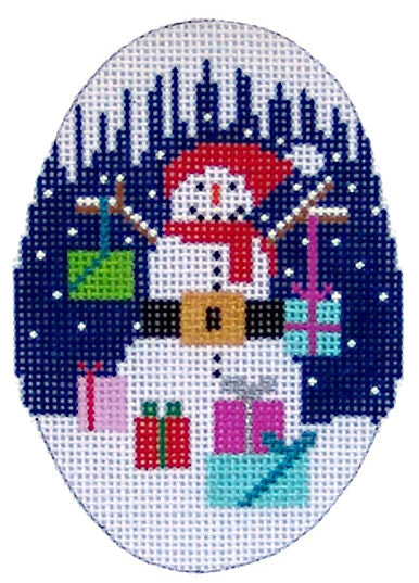 Petite Oval Snowman III