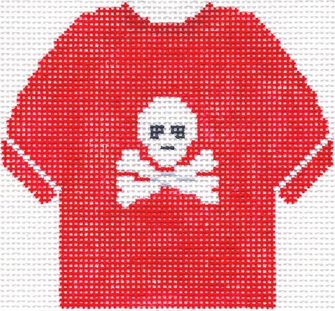 Jolly Roger Red T-Shirt (Silver Needle)