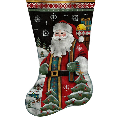 Night Santa Stocking - 13M (Rebecca Wood)