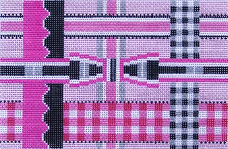 Woven Pink/Black Ribbons