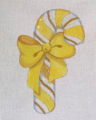 Yellow Candy Cane Ornament