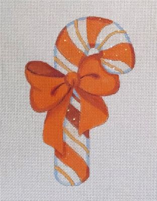 Orange Candy Cane Ornament