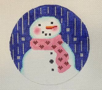 Snowman w/a Heart/Pink Scarf