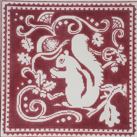 Squirrel Toile Red