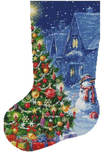 Snowman and Christmas Tree Stocking (left) 