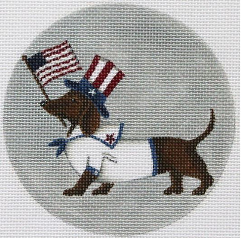 Dachshund 4th of July Celebration Ornament  