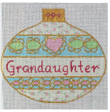 White/Gold Ornament w/Pink/Green Design