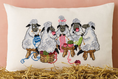Sheep that Knits Cushion (Permin)