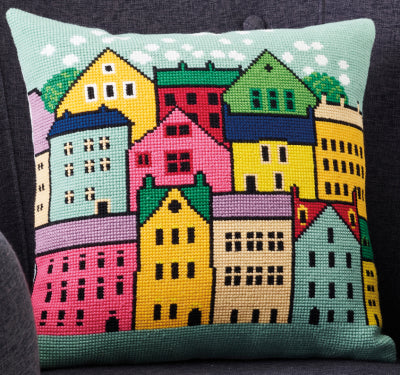 The Houses Cushion (Permin)