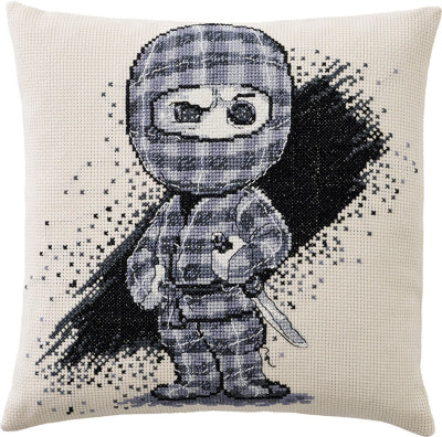 Checkered Ninja Figure Pillow (Permin)