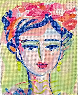 Blue Lady w/Pink Flowers