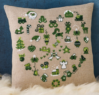 Green Heart Cushion (Permin)