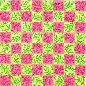Chess/Checkers Board - Lilly Inspired Coral/Vines