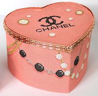 Large Heart Box - Chanel Logo/Beads and Necklaces