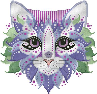 Colorful Cats Violet