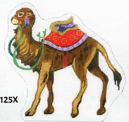 Nativity - Standing Camel/ Red & Lavender Trappings