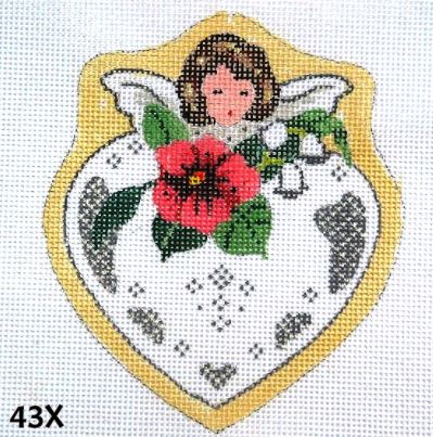 Victorian Girl Angel Heart w/Pansy