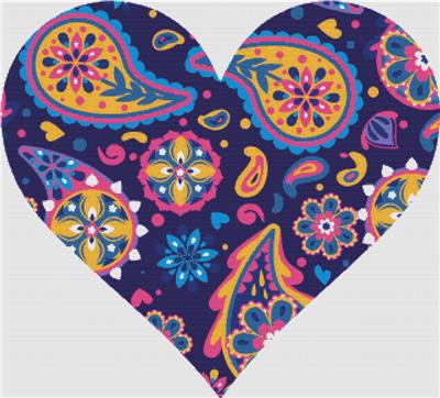Colourful Paisley Heart