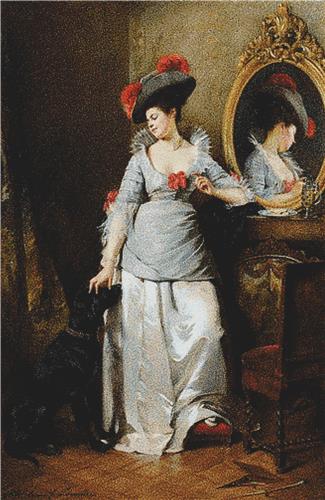 Elegant Lady with Dog