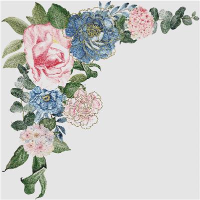 Pink and Blue Floral Bouquet