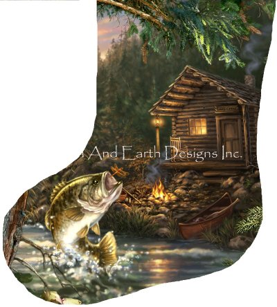 Stocking Gone Fishin / Left Facing - Dona Gelsinger