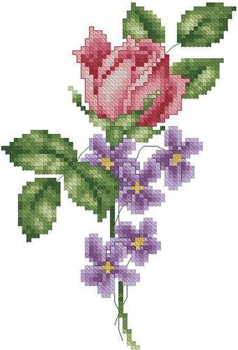 Rosebud and Violets