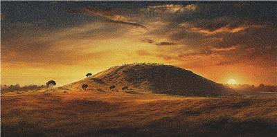 Sunset Behind a Hill