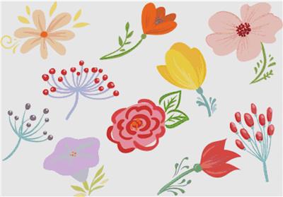 Set of Flowers 