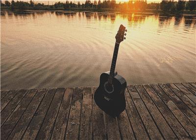 Guitar on a Pier