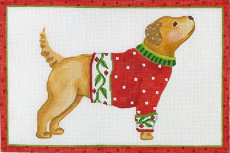 Yellow Dog in Red Sweater 