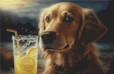 Thirsty Golden Retriever