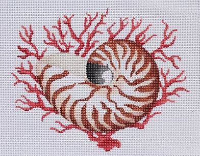 Nautilus Shell w/Coral