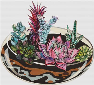 Succulents in a Glass Aquarium II