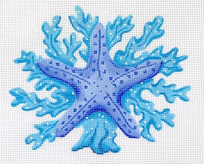 Starfish w/Coral - Blues