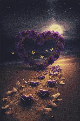 Glowing Heart on the Beach