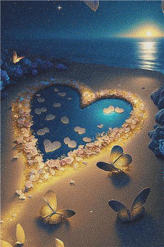 Blue Heart on the Beach I