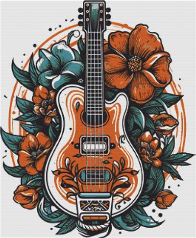 Guitar and Flowers