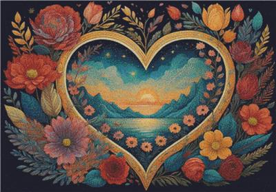 Floral Heart Vignette