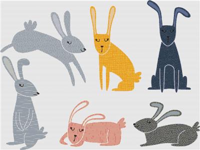 Set of Cute Rabbits