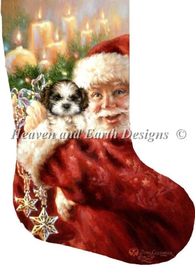 Stocking Shih Tzu for Christmas - Dona Gelsinger