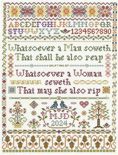 Woman Seweth Sampler - Sandra Cozzolino