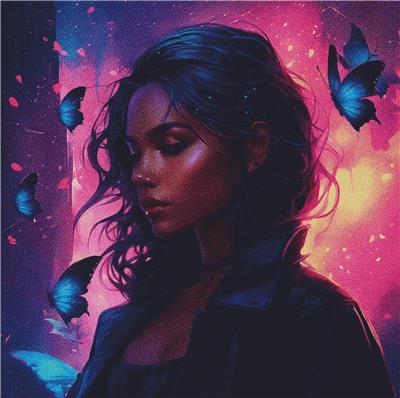 Blue Butterfly Lady