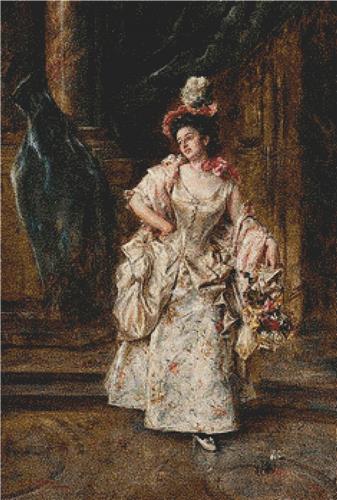 Lady with Basket of Flowers