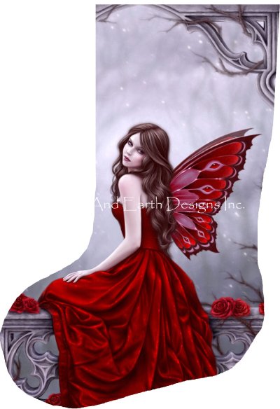 Stocking Winter Rose Flipped - Rachel Anderson