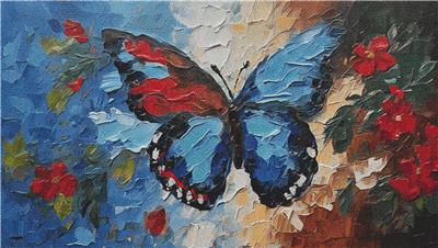 Blue Christmas Butterfly