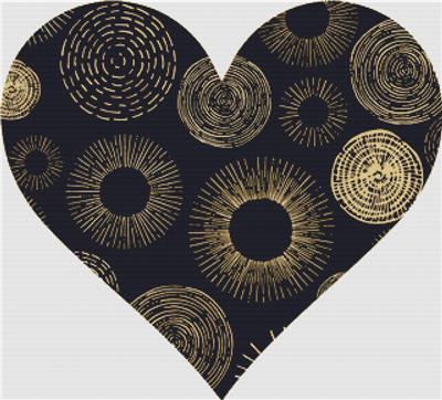 Gold and Black Heart