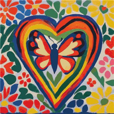 Rainbow Butterfly Heart