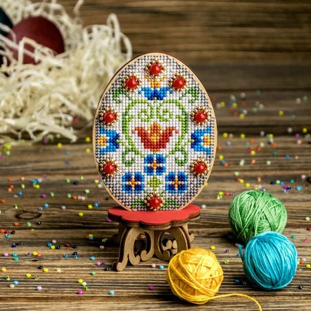 Cross Stitch Kit/Wood - FLW-036
